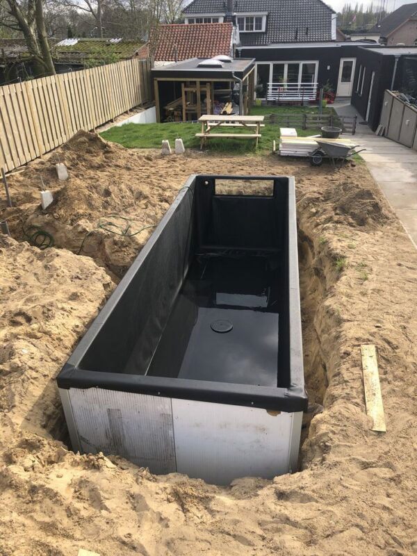 Shipping Container pool installation