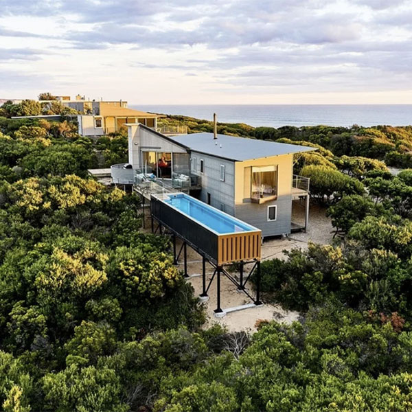 Above ground shipping container pool